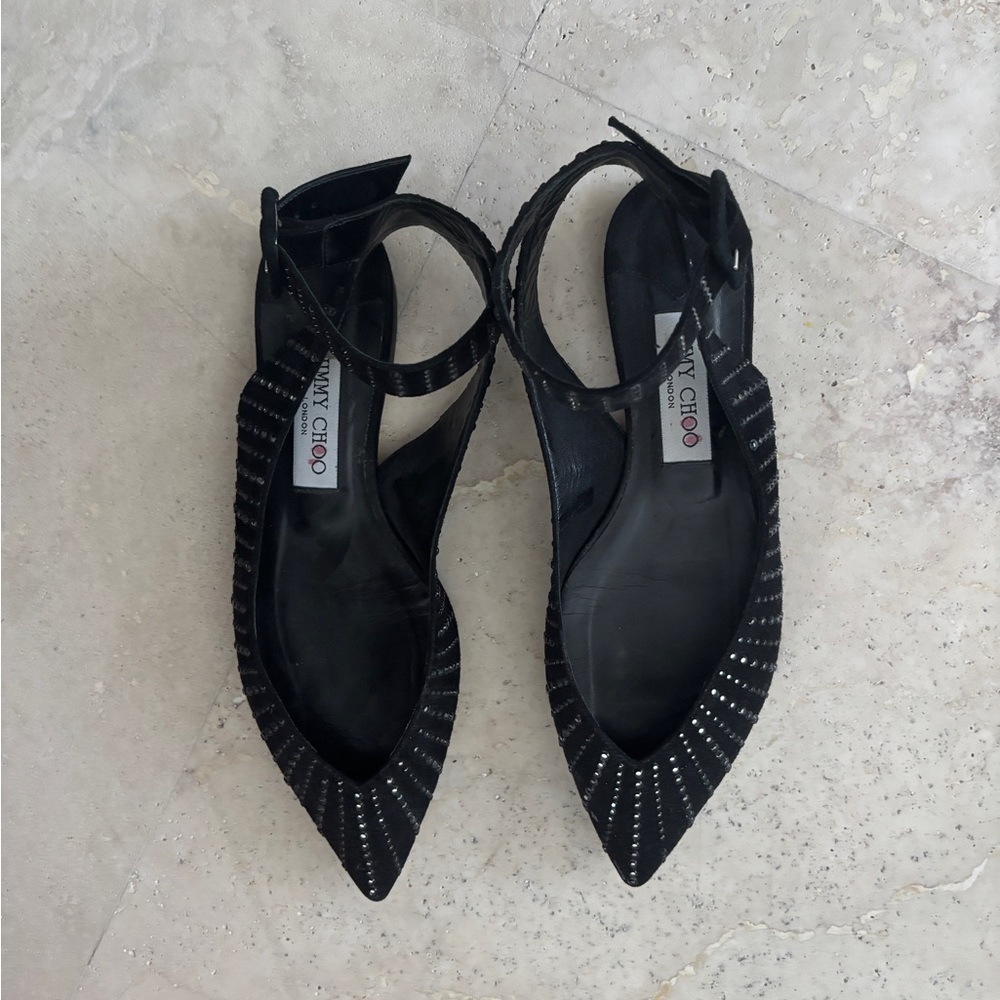 Jimmy Choo Black Studded Heels